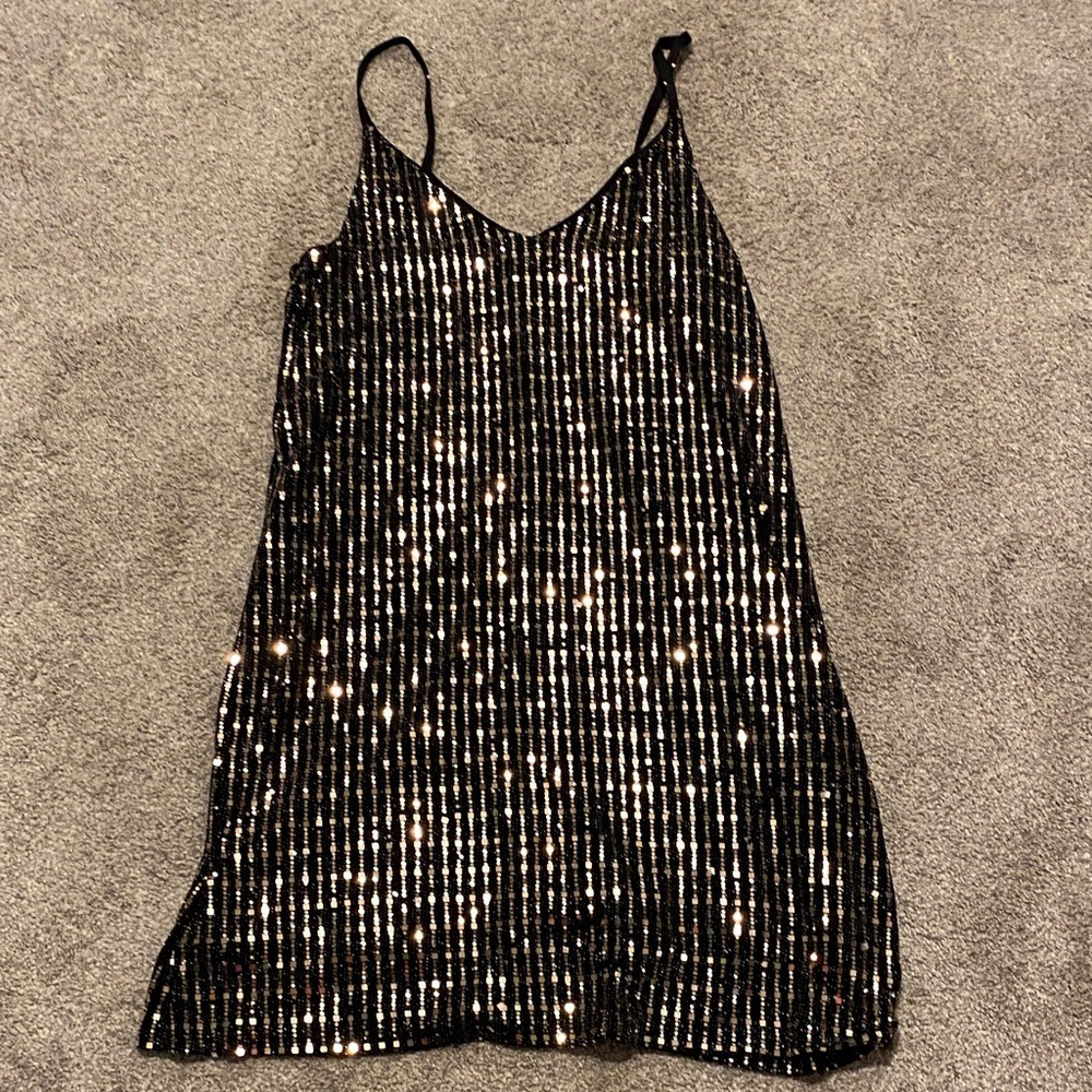 Candie's Black and Gold Sequin Dress